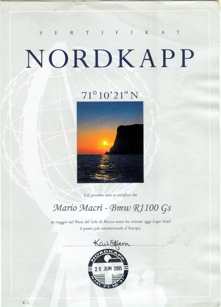 Nordkapp certificate